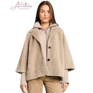 Tom Tailor Cosy Cape winterjas 1051134 - soft taupe Tom Tailor Cosy Cape winterjas 1051134 - soft taupe